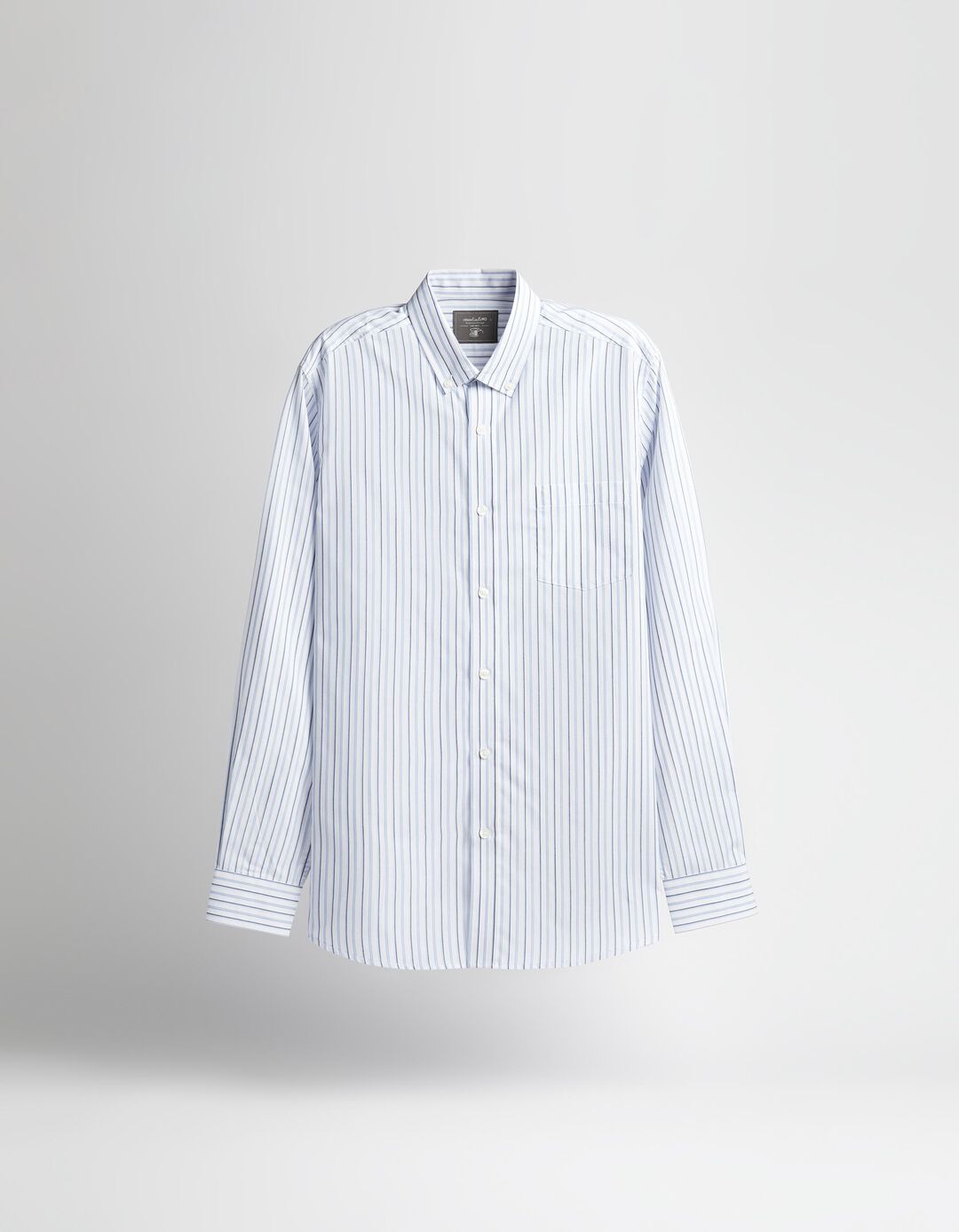 Striped Long Sleeve Shirt, Men, White