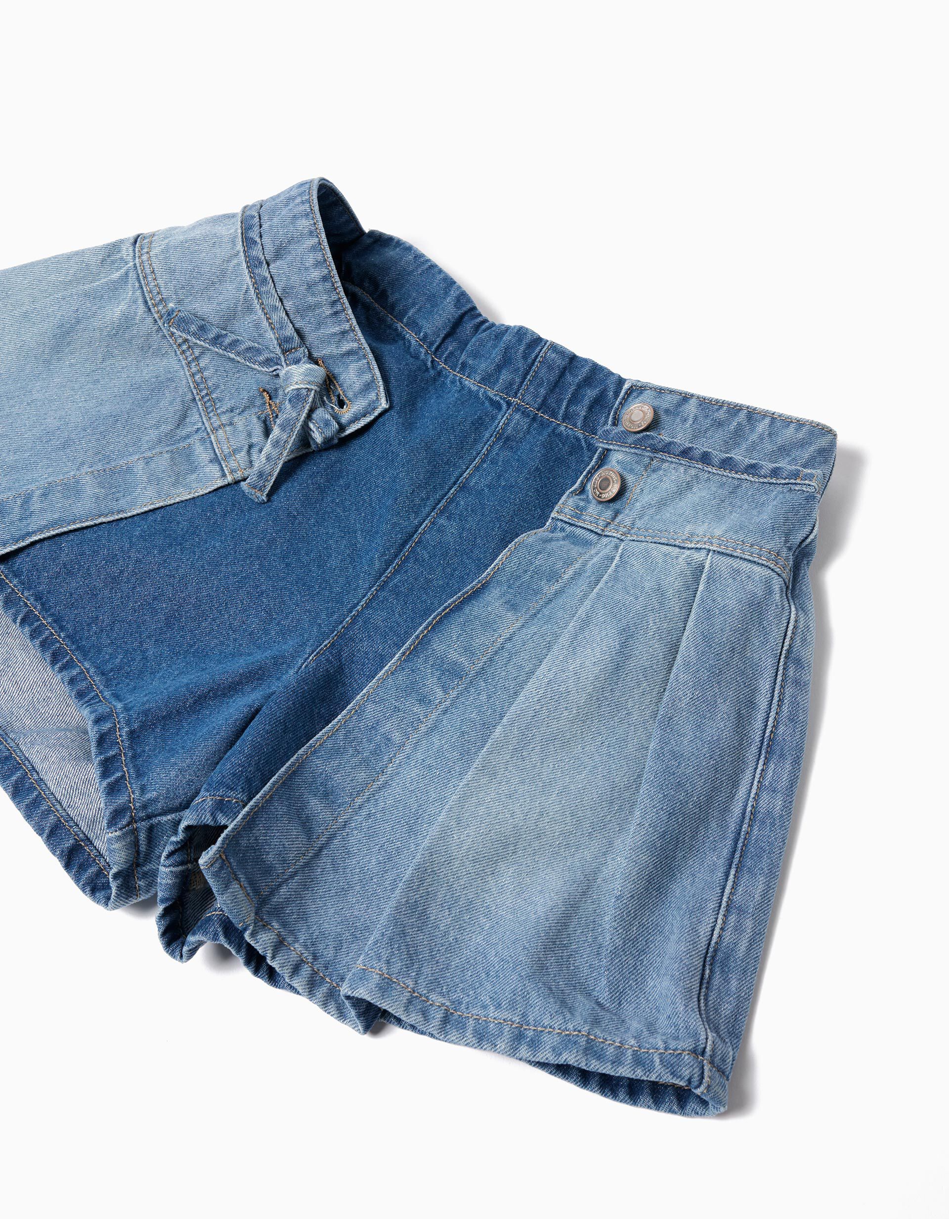 Comprar Online Saia-cal&ccedil;&atilde;o de Ganga, Menina, Azul Claro 