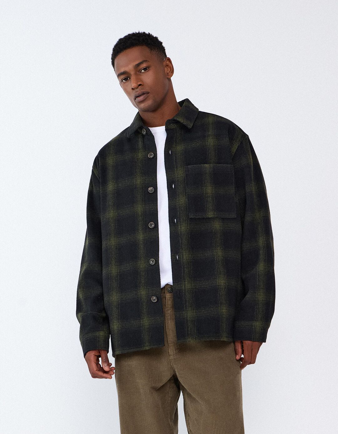 Sobrecamisa Xadrez, Homem, Verde Escuro