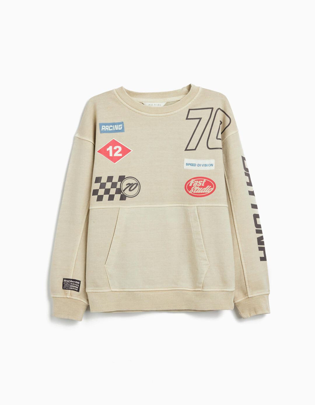 Sweatshirt de Felpa, Menino, Bege Claro 