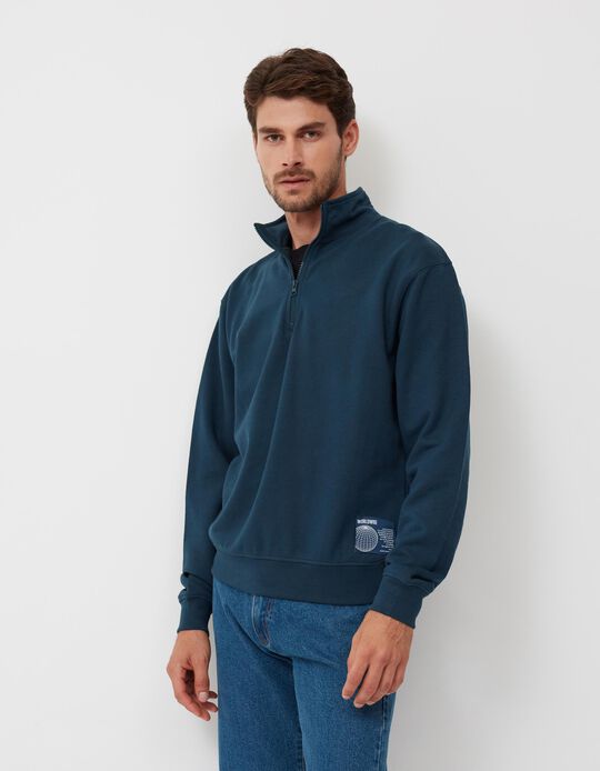 Zip Sweatshirt, Men, Dark Blue