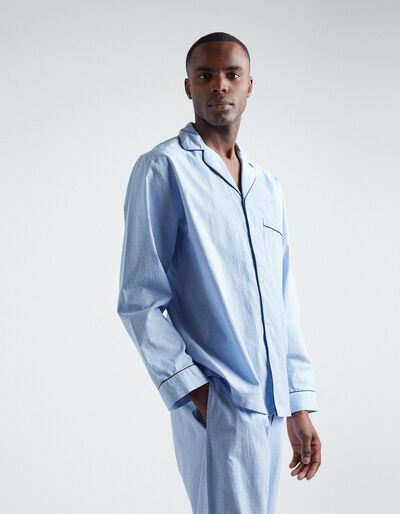 Shirt Pyjamas for Men, Blue
