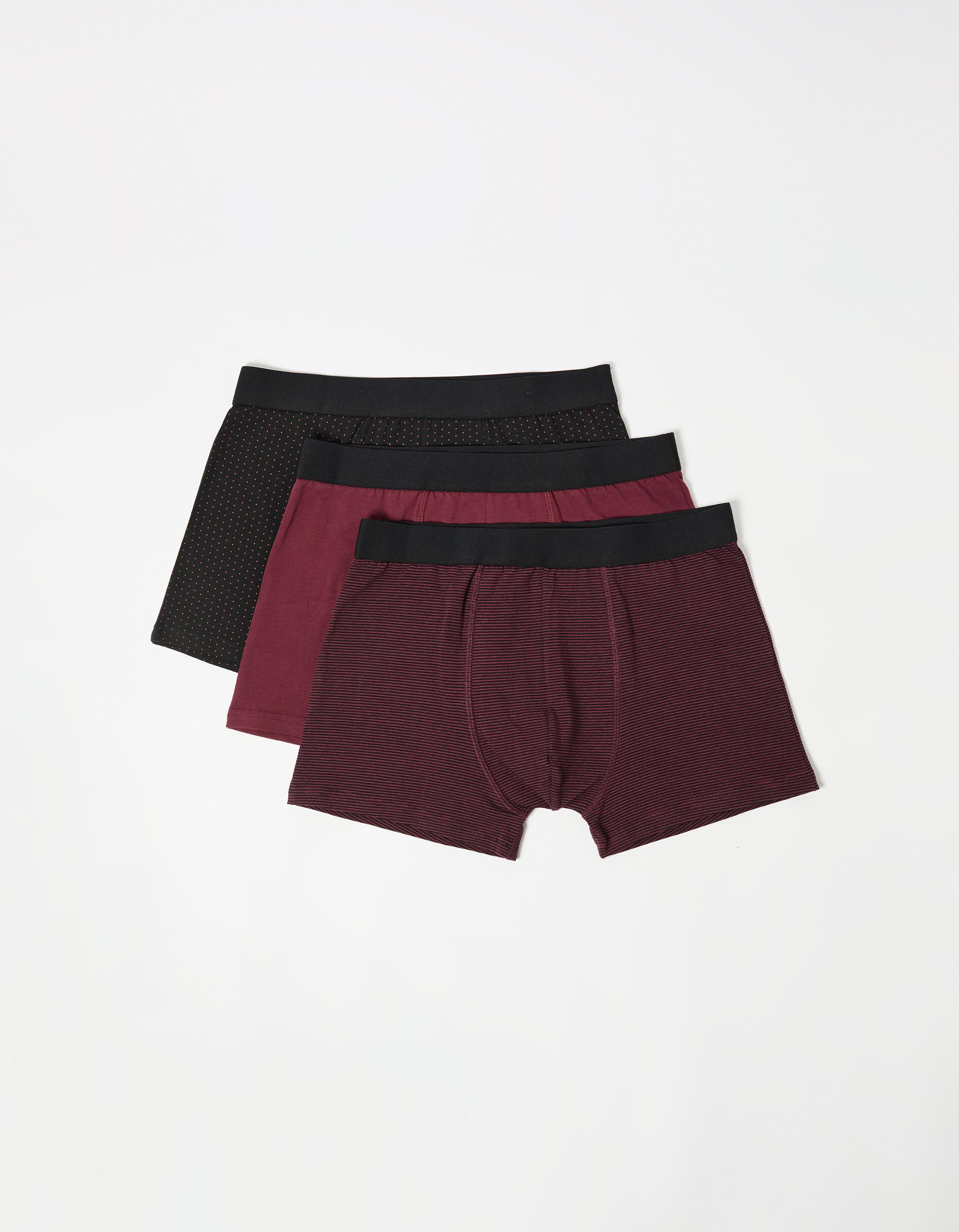 Comprar Online Pack 3 Boxers, Homem, Vermelho Escuro