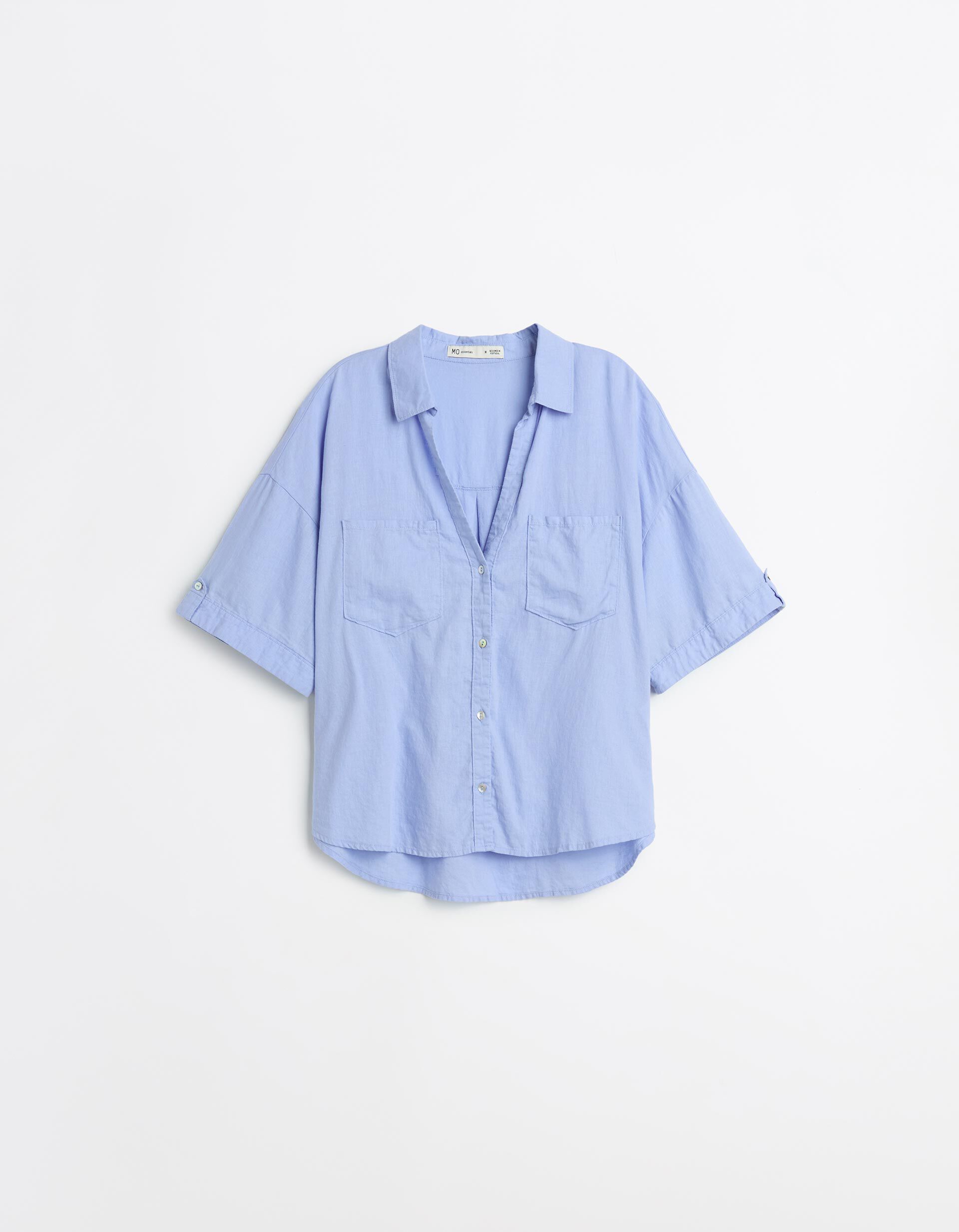 Comprar Online Camisa com Linho, Mulher, Azul Claro