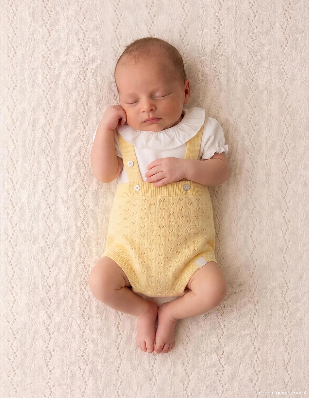 Cal&ccedil;&otilde;es de Malha, Rec&eacute;m-Nascido, Amarelo Claro