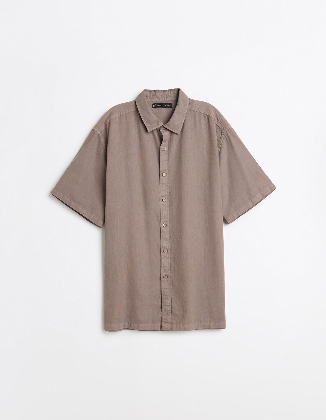 Camisa com Linho, Homem, Castanho Claro