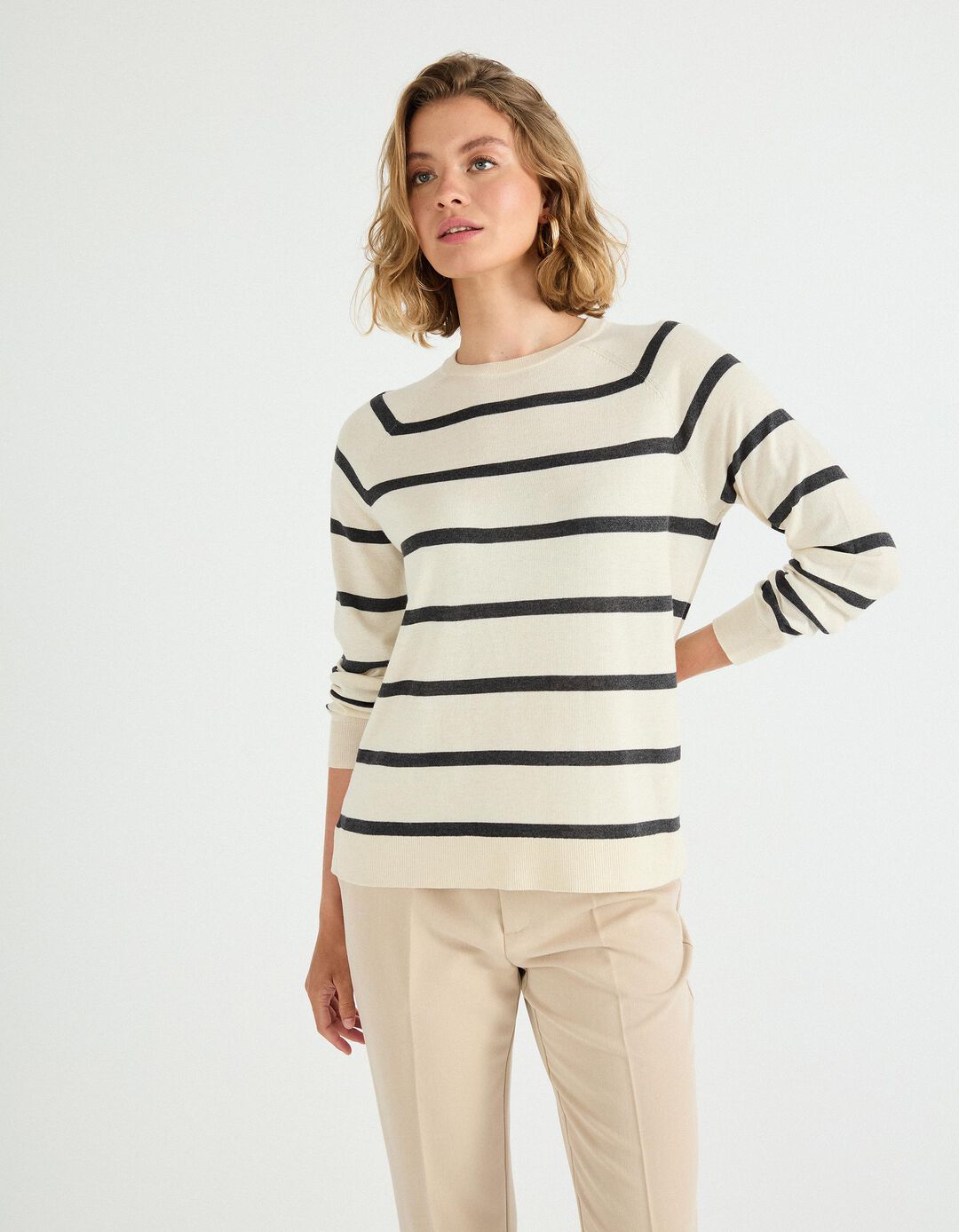 Camisola com Caxemira, Mulher, Branco