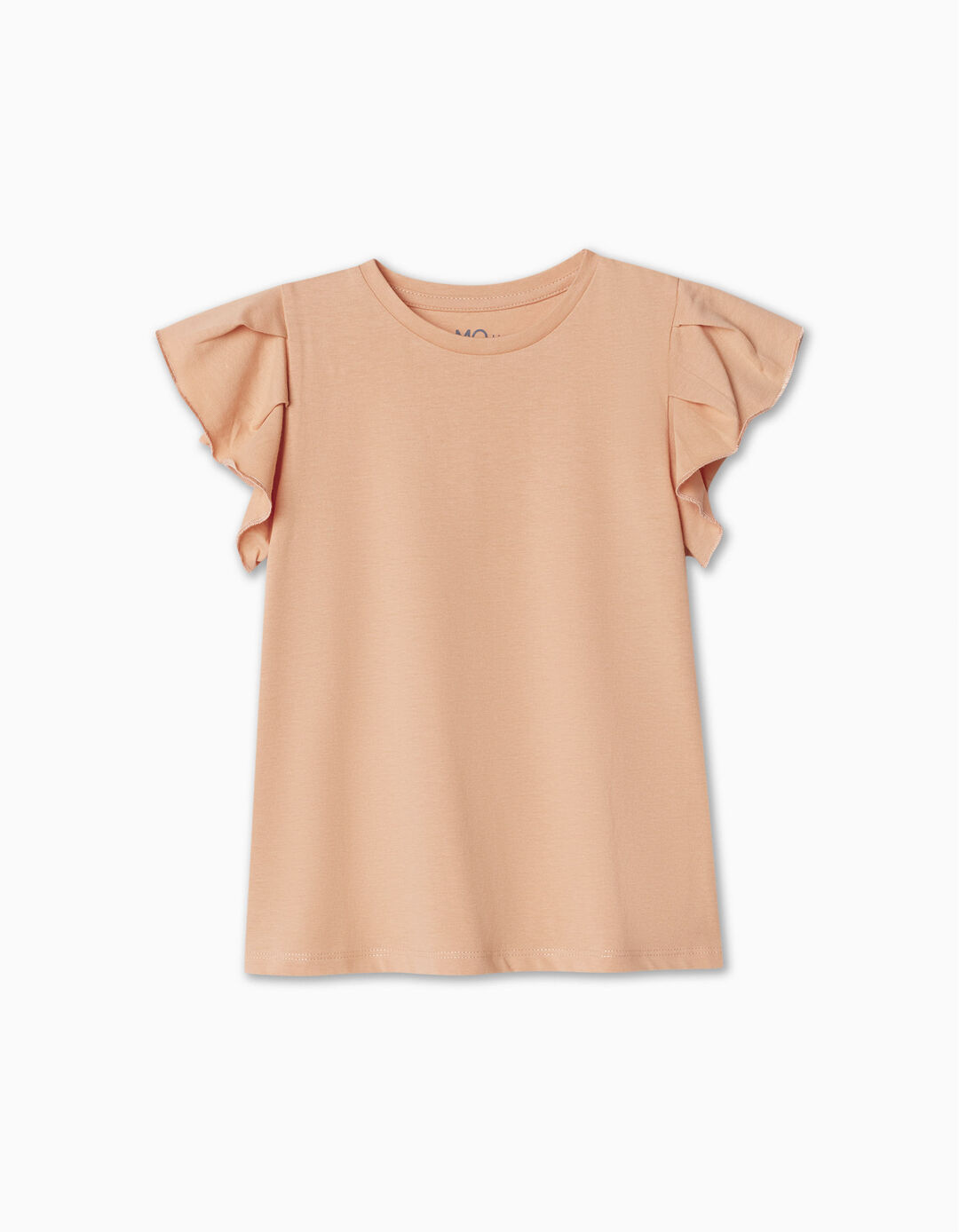 Ruffled T-shirt, Girl, Light Orange