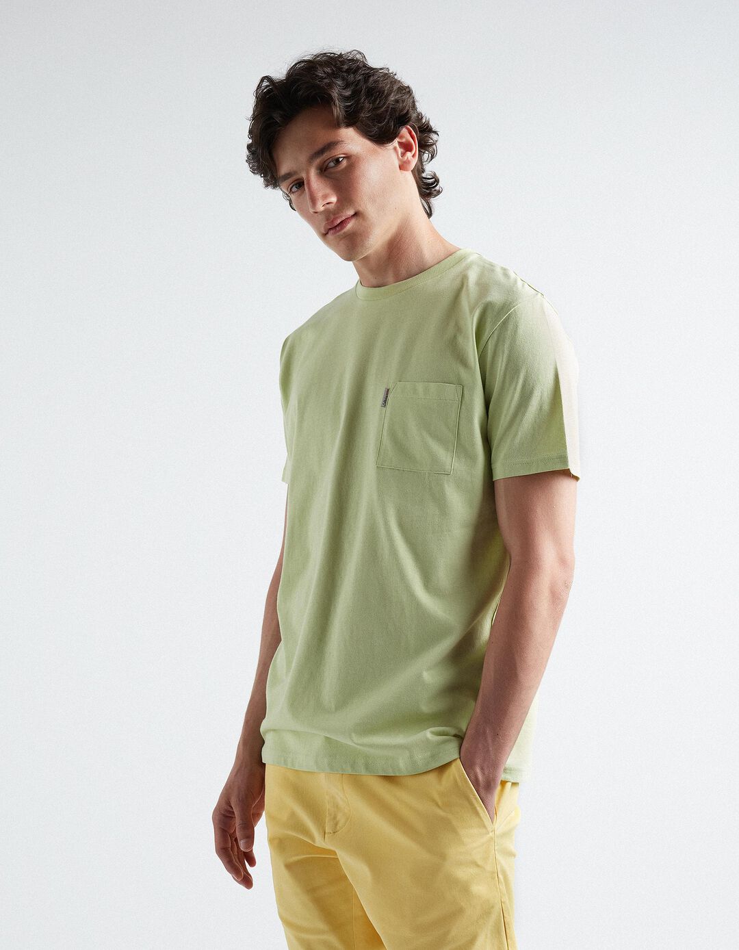 T-shirt Bolso, Homem, Verde Claro