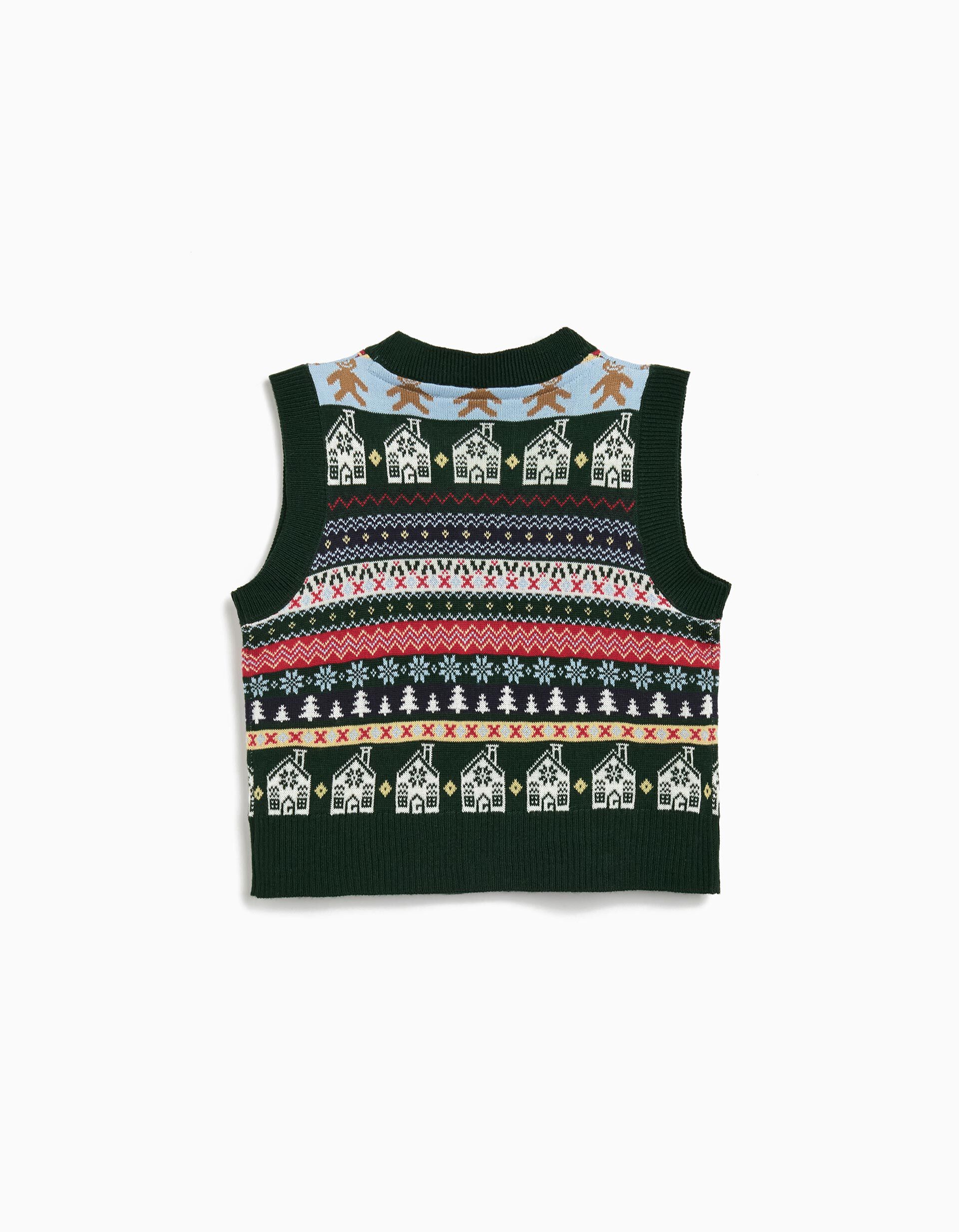 Comprar Online Colete Malha Natal, Menina, Verde Escuro