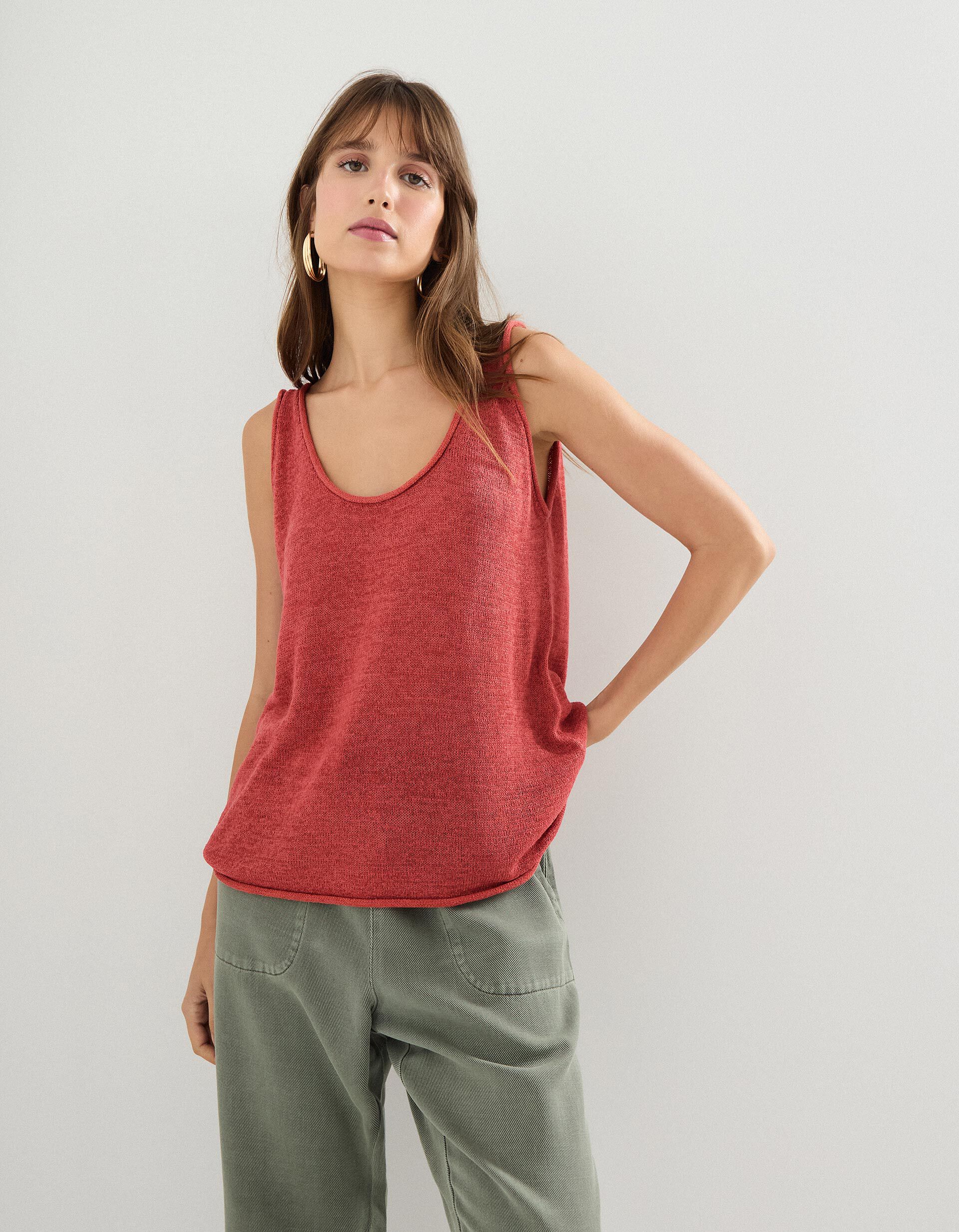 Comprar Online Top de Malha, Mulher, Vermelho Escuro 