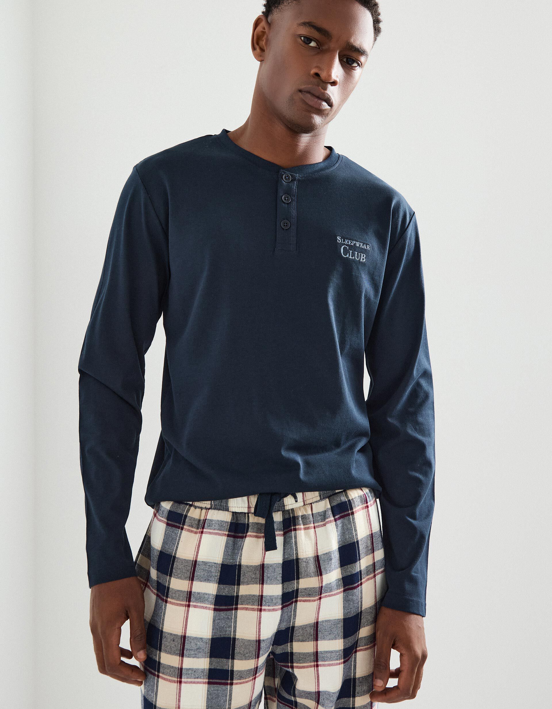 Comprar Online Pijama Xadrez, Homem, Azul Escuro