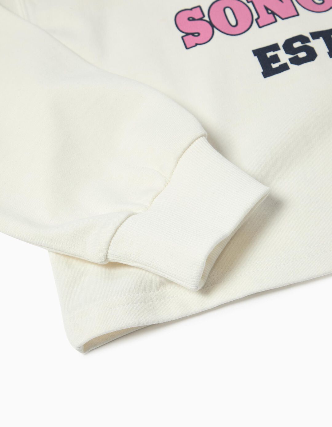 Sweatshirt de Felpa, Menina, Branco