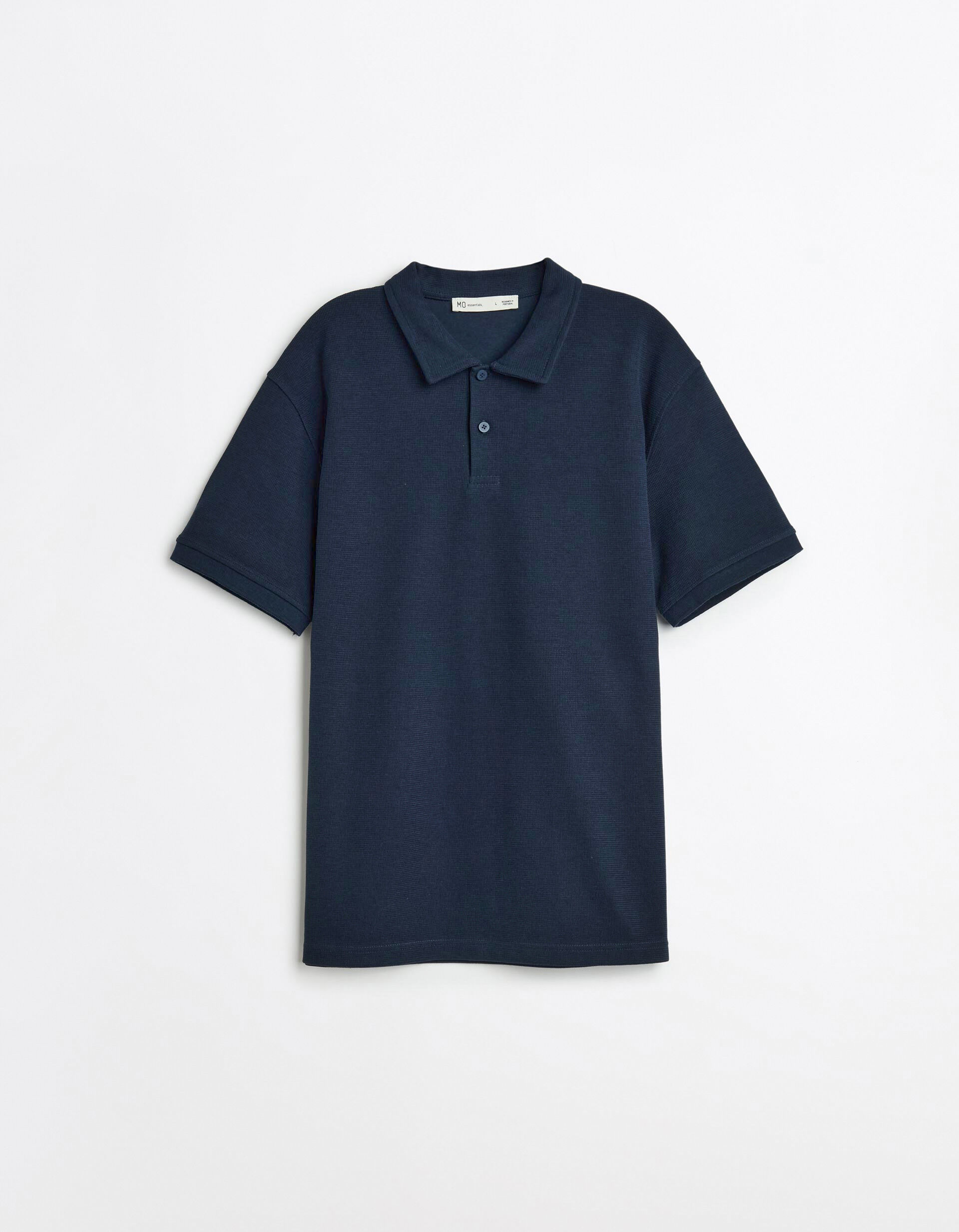 Comprar Online Polo Waffle, Homem, Azul Escuro