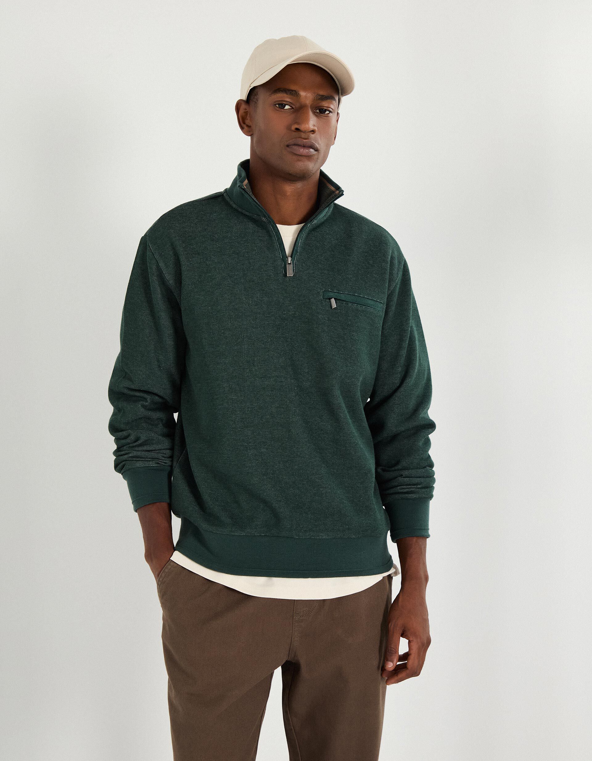 Comprar Online Sweatshirt com Fecho, Homem, Verde