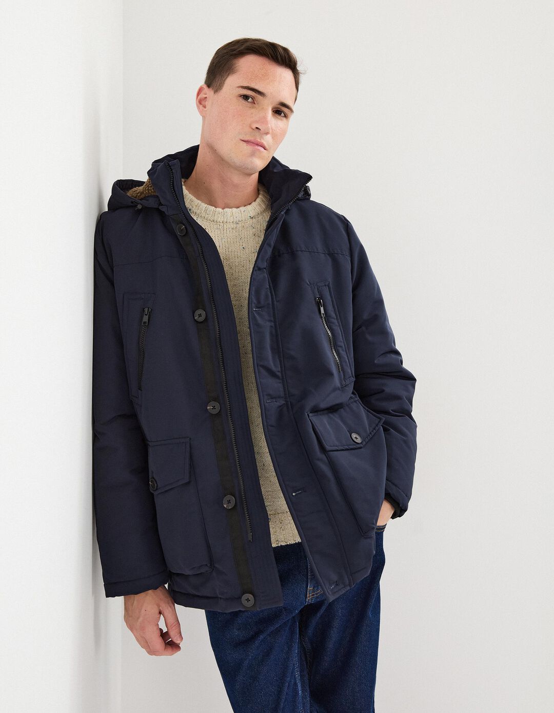 Parka com Capuz, Homem, Azul Escuro