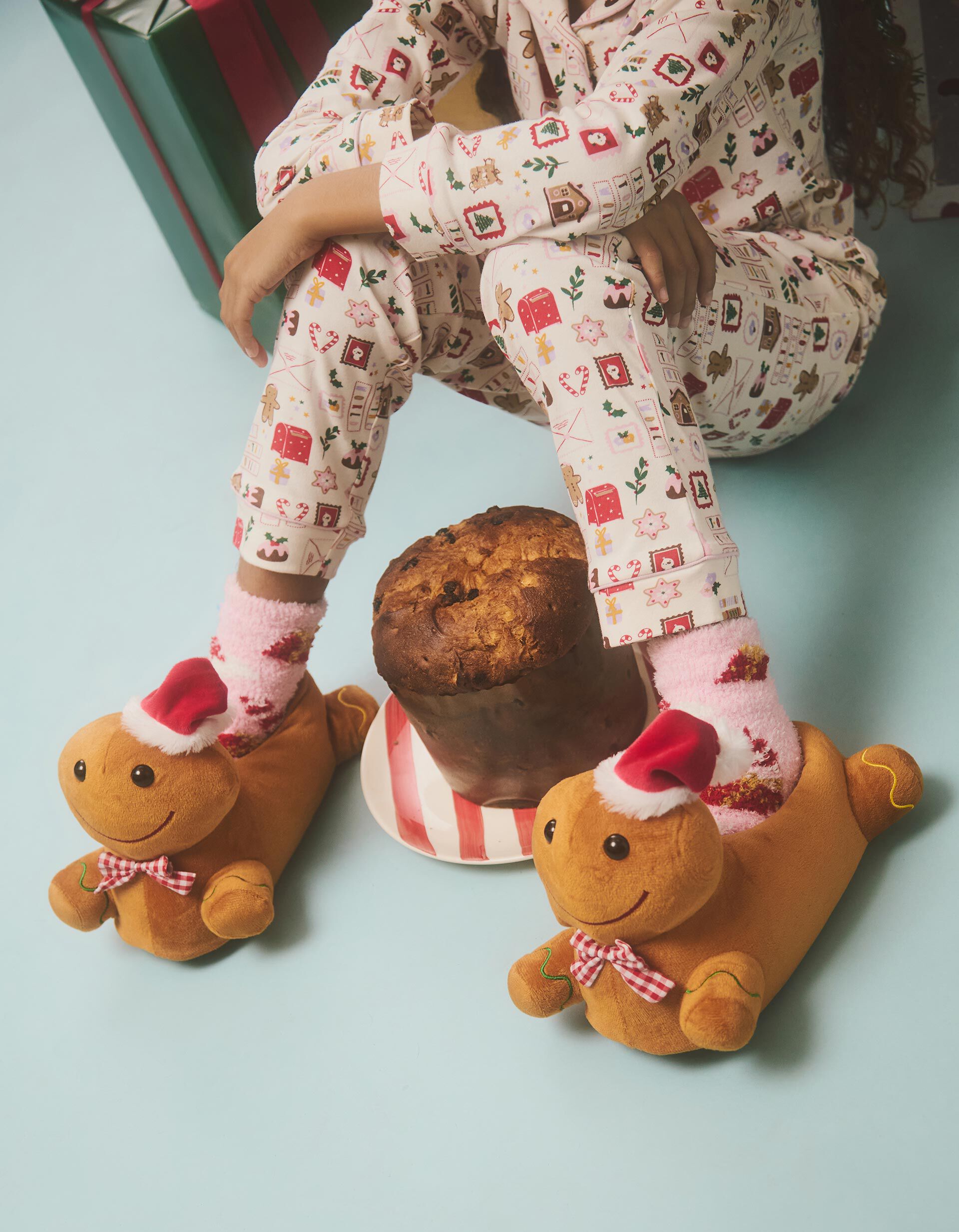 Comprar Online Pantufas de Natal, Crian&ccedil;a, Bege