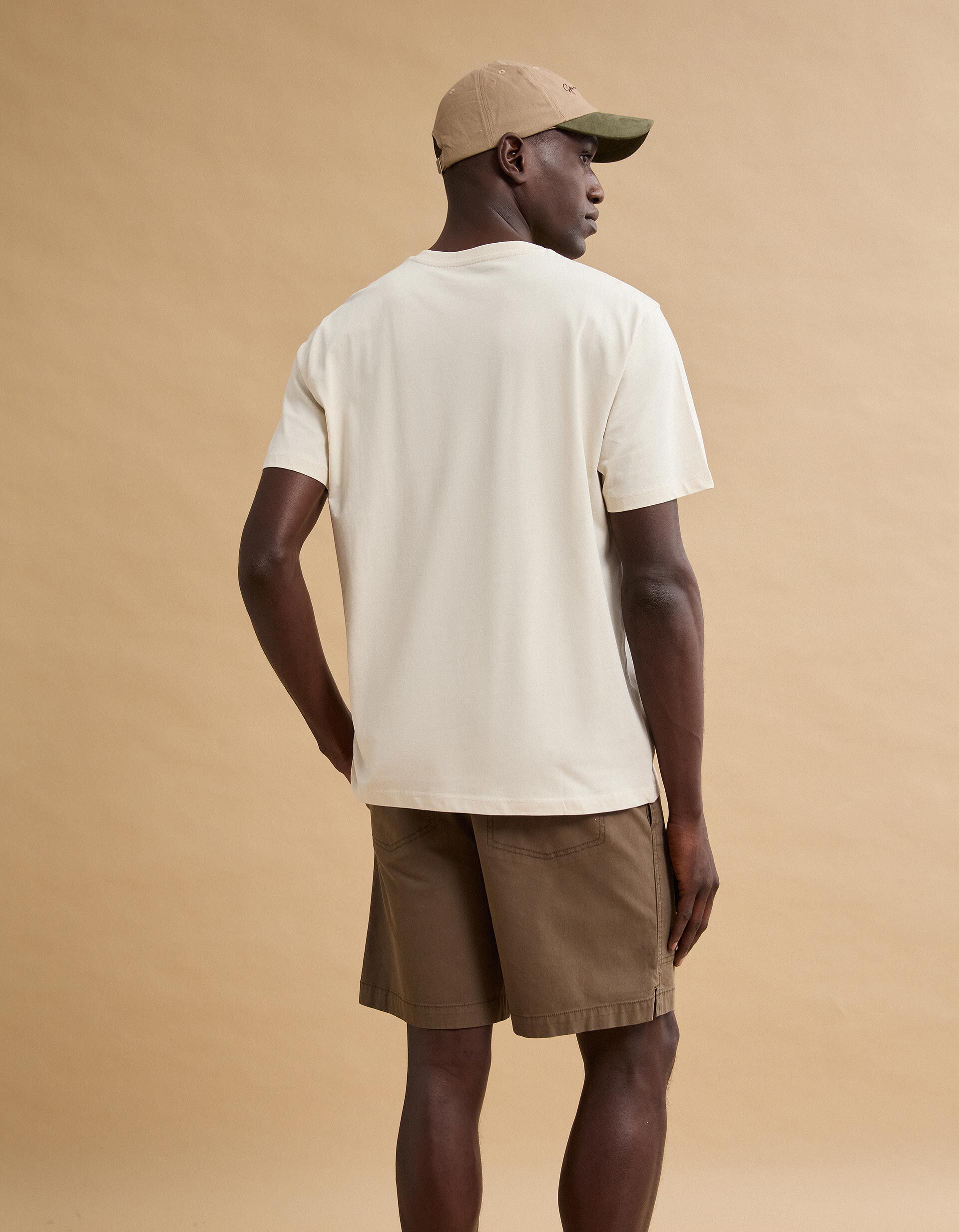 Comprar Online T-shirt Jersey Estampada, Homem, Bege Claro