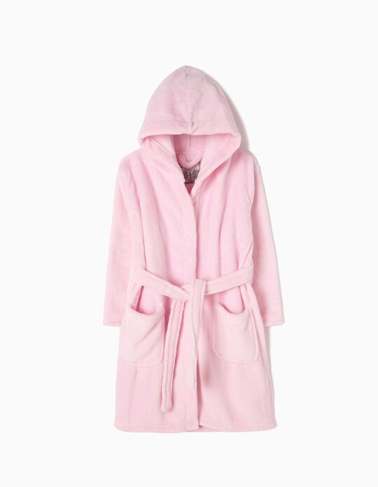 Pink Hooded Bathrobe