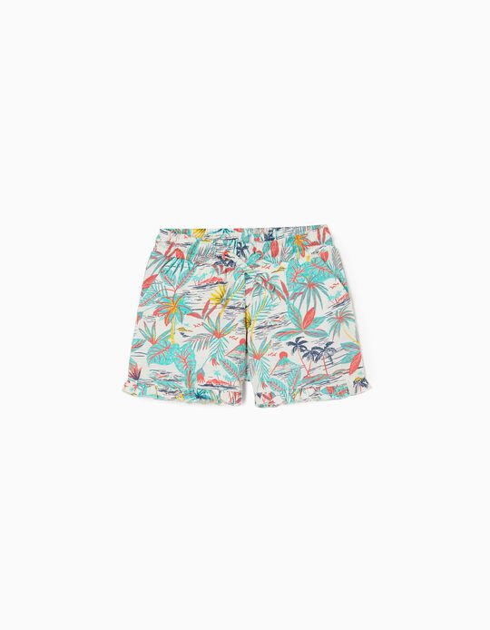 Cotton Shorts for Girls 'Tropical', Multicoloured