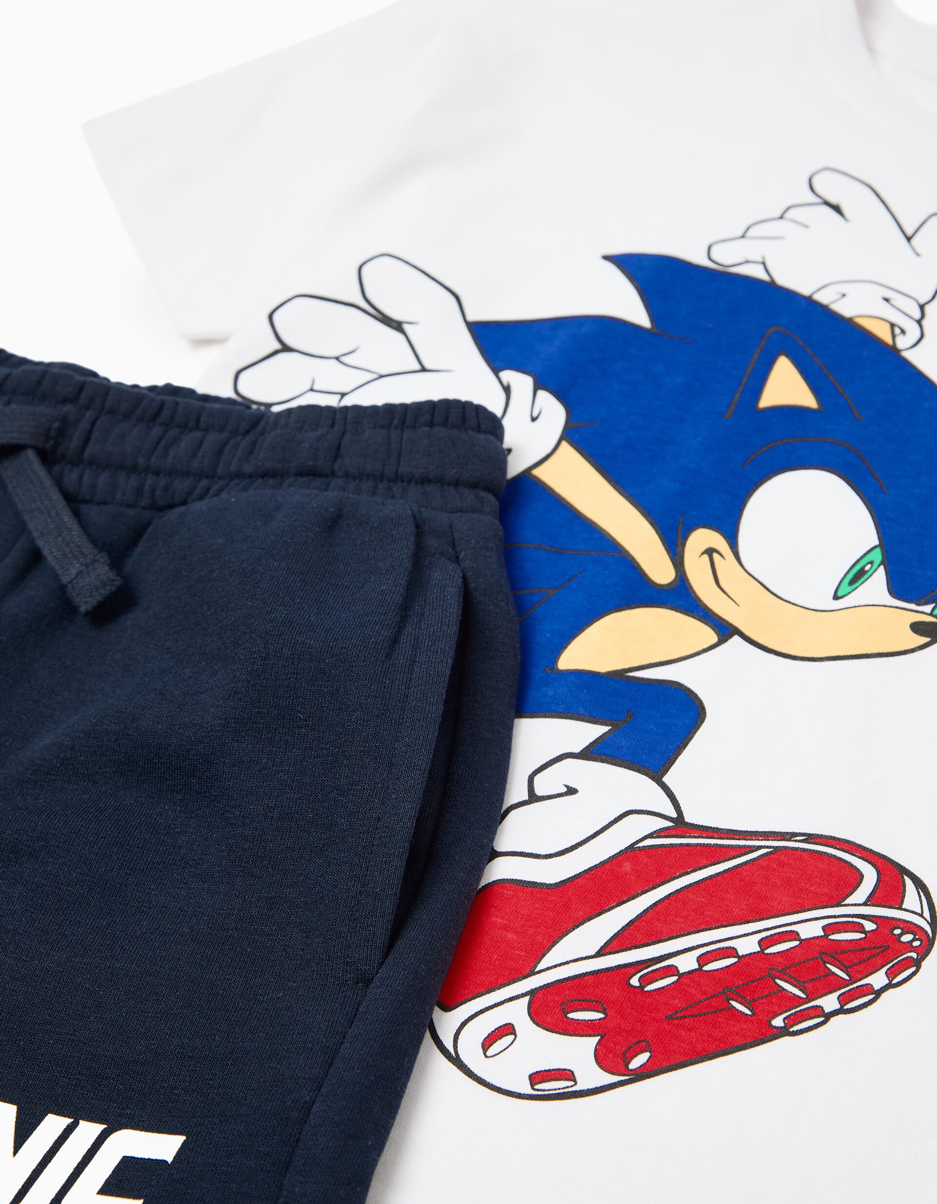 Comprar Online Conjunto T-shirt e Cal&ccedil;&otilde;es 'Sonic', Menino, Azul Escuro