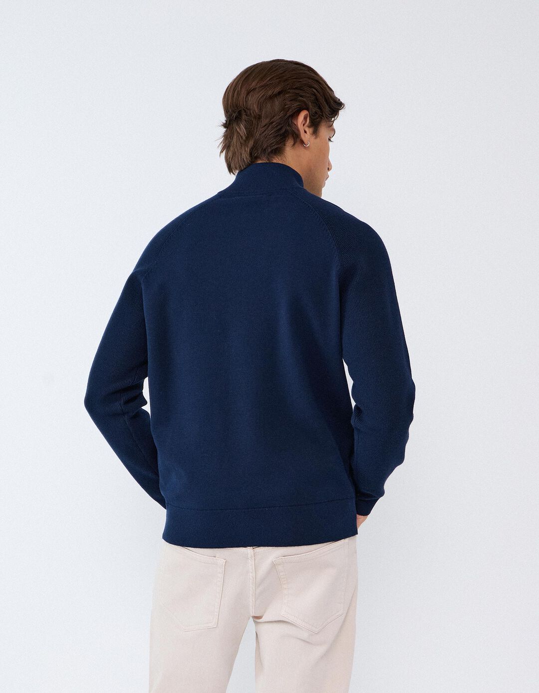 Sweatshirt De Malha, Homem, Azul Escuro
