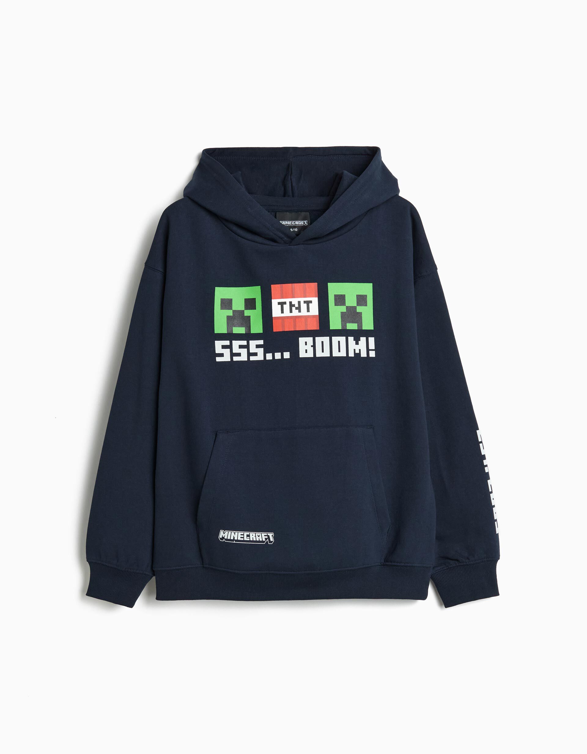 Comprar Online Sweatshirt Capuz 'Minecraft', Menino, Azul Escuro