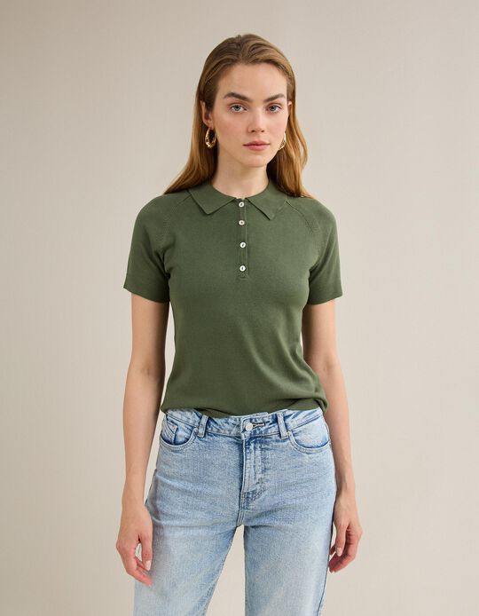 Comprar Online Polo Manga Curta, Mulher, Verde Escuro