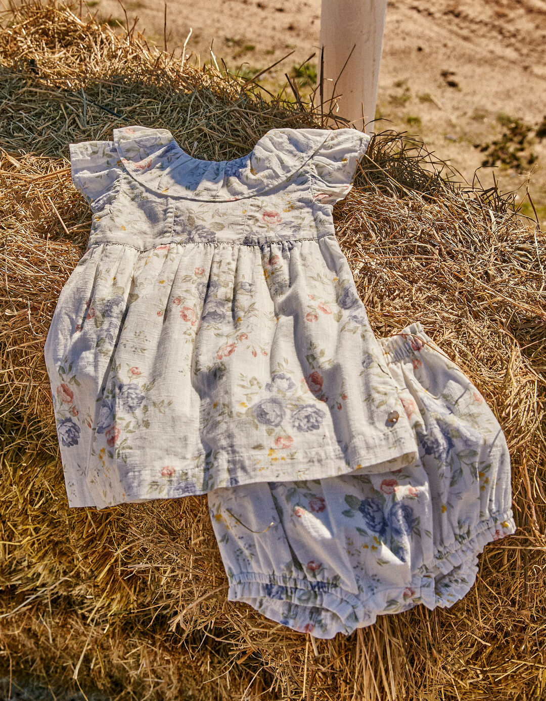 Vestido + Tapa-Fraldas em Algodão para Bebé Menina 'You&Me', Multicolor