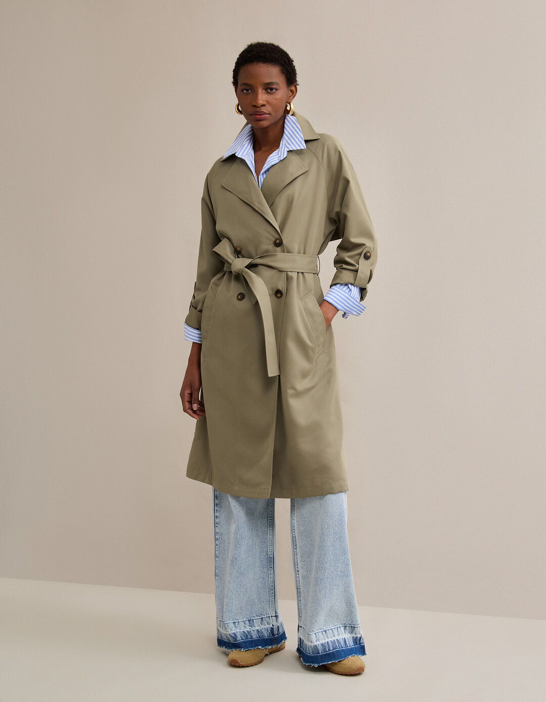 Gabardina, Mulher, Verde