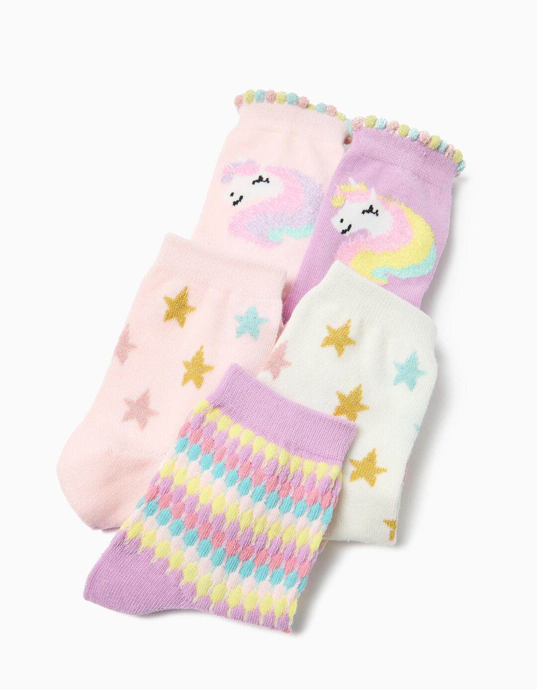 Pack 5 Pares de Meias, Menina, Multicor