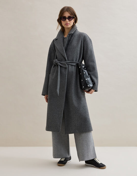 Comprar Online Casaco Comprido, Mulher, Cinzento