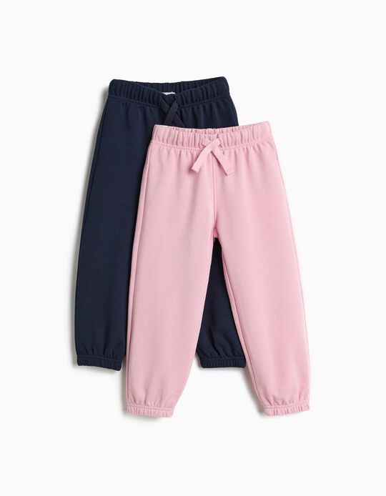 Comprar Online Pack 2 Joggings De Felpa, Menina, Azul Escuro