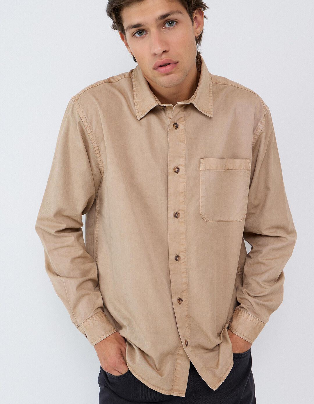 Camisa Liocel, Homem, Bege