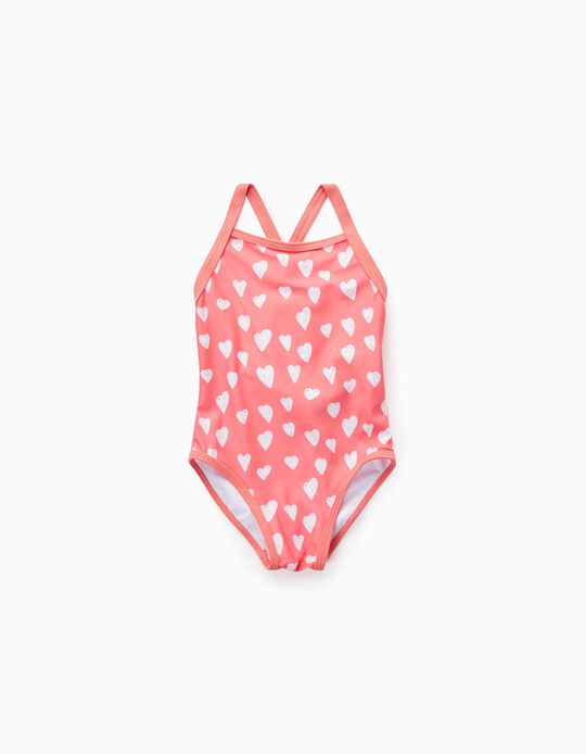 Swimsuit for Baby Girls 'Hearts', Coral