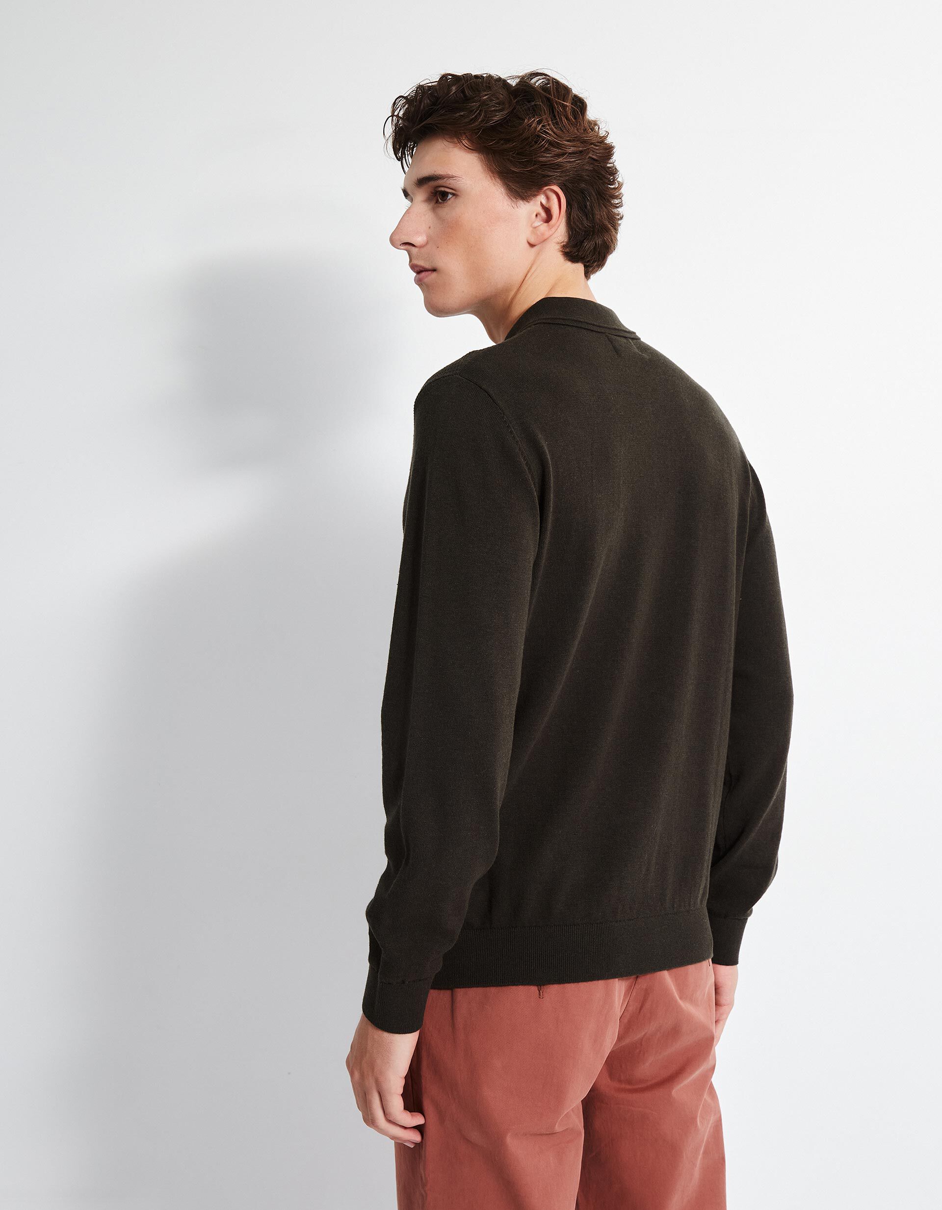 Comprar Online Polo de Malha Manga Comprida, Homem, Cinzento Escuro