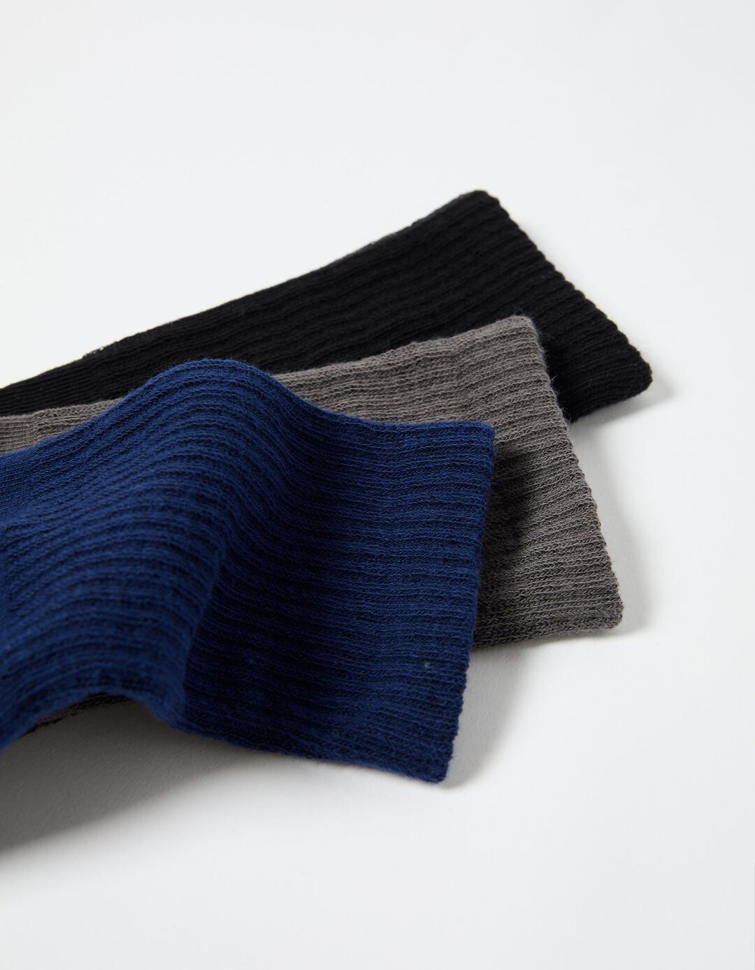 Pack 3 Pares de Meias Altas Caneladas, Homem, Multicor 