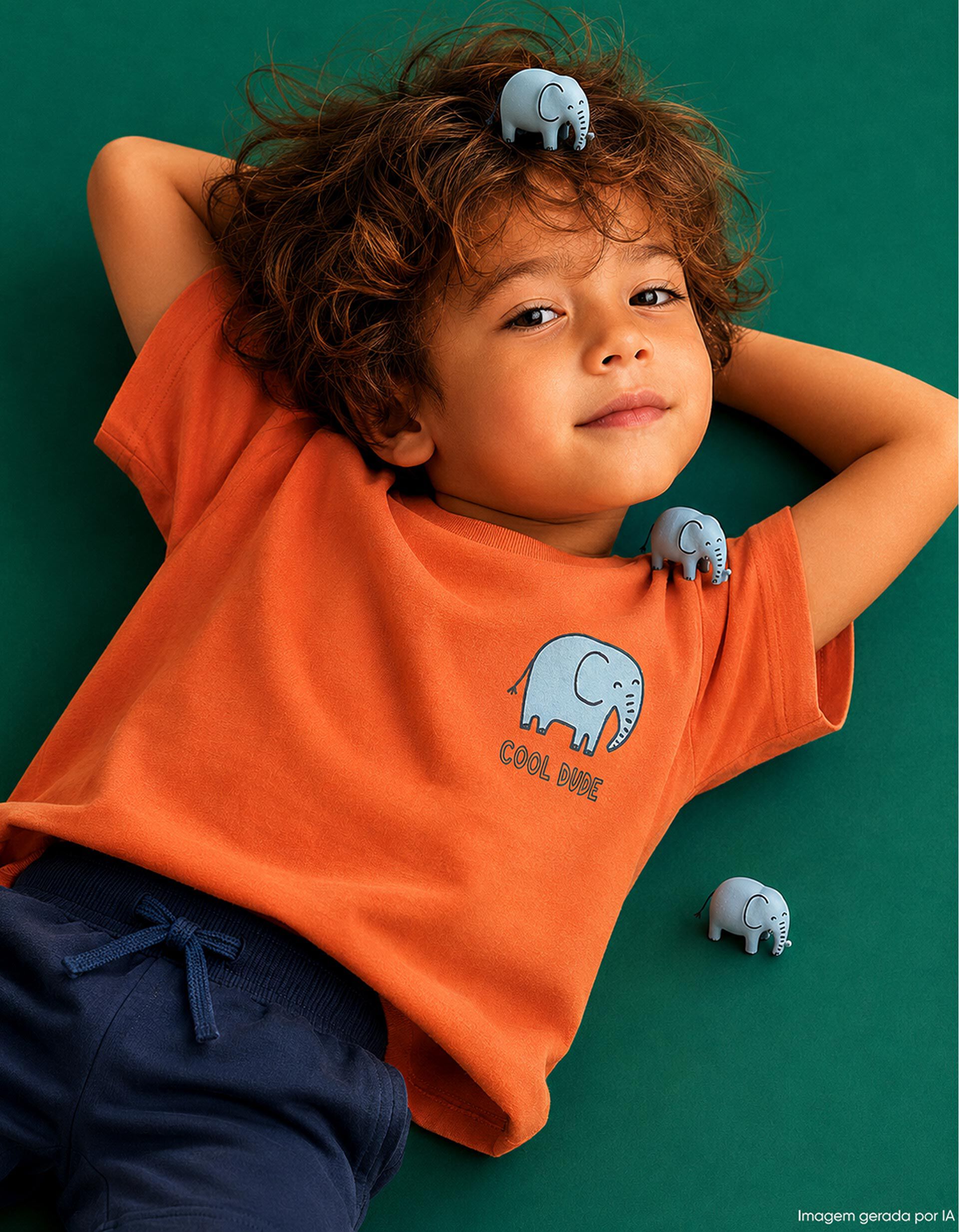 Comprar Online T-shirt Estampada, Menino, Laranja Escuro