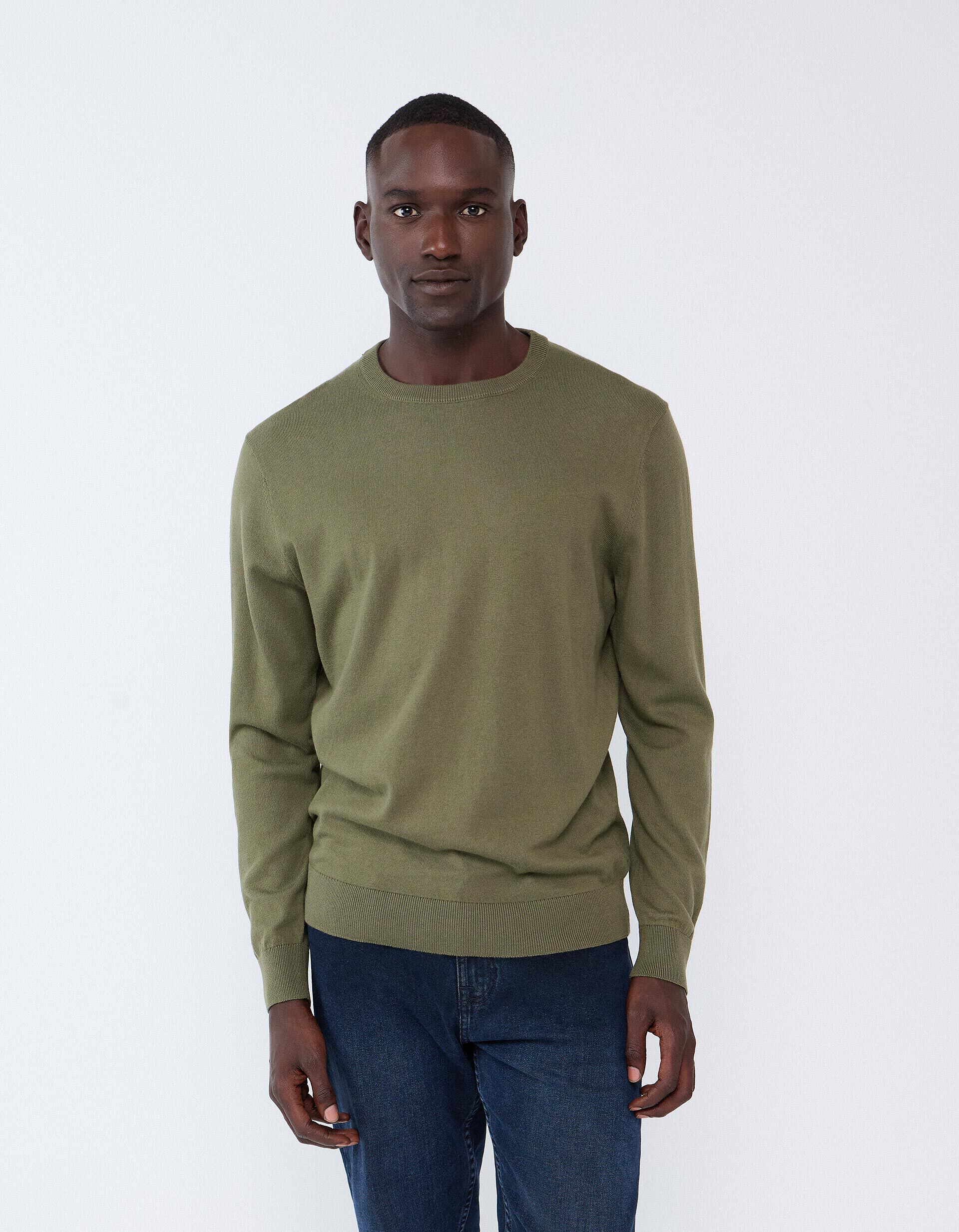 Comprar Online Camisola Com Caxemira, Homem, Verde