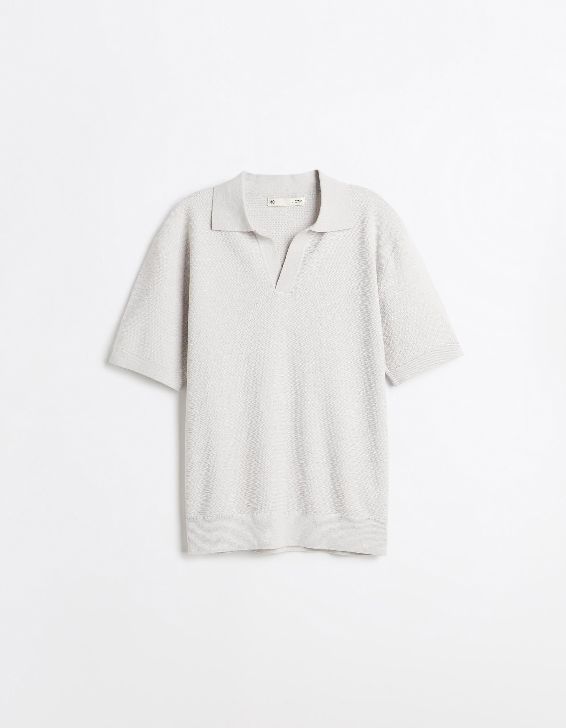 Comprar Online Polo De Malha Tricotada Com Linho, Homem, Bege Claro