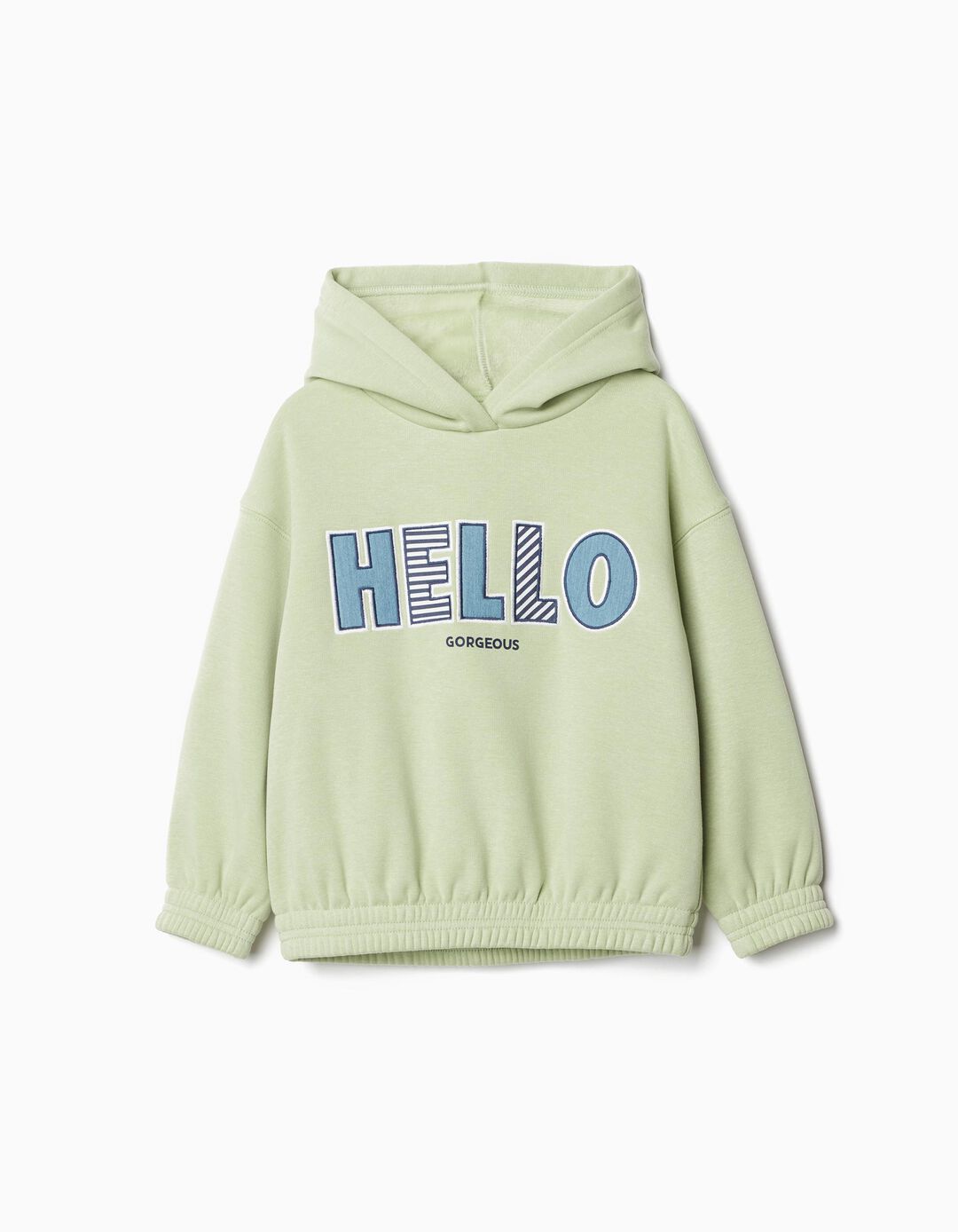 Fleece Hooded Sweatshirt, Girl, Light Green