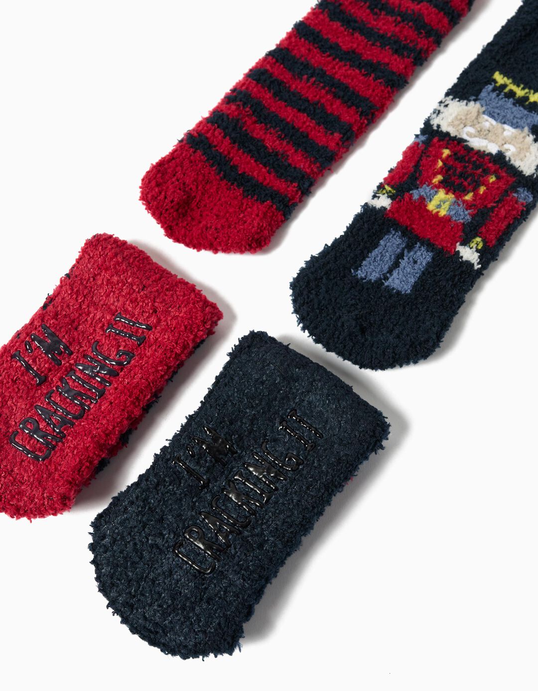 Pack 2 Pares de Meias Antiderrapantes Natal, Menino, Multicor