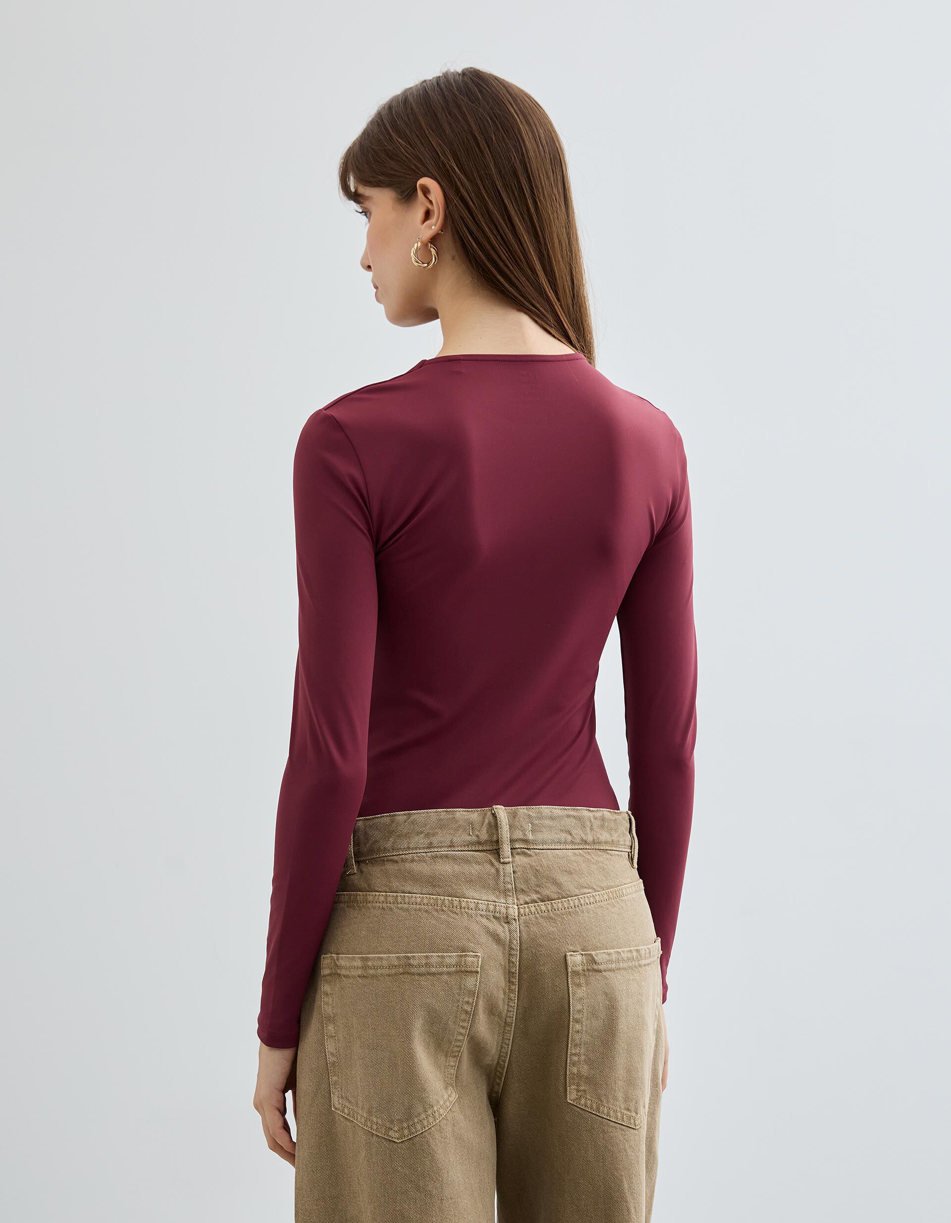 Comprar Online Body de Manga Comprida, Mulher, Vermelho Escuro