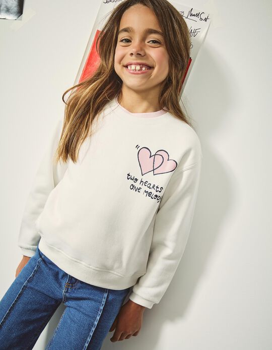 Comprar Online Sweatshirt de Felpa, Menina, Branco