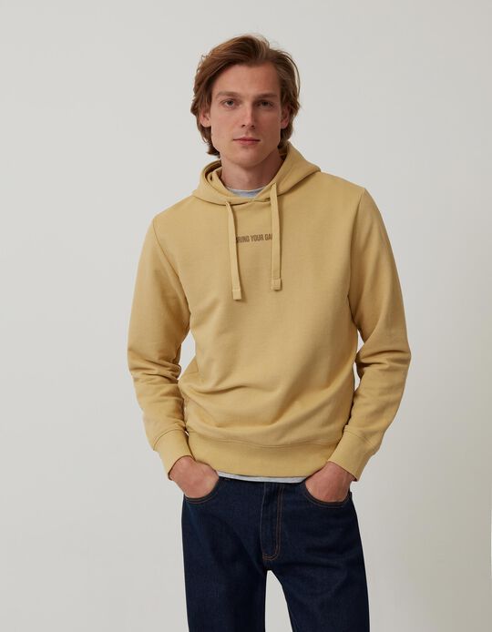 Textured Sweatshirt, Men, Yellow