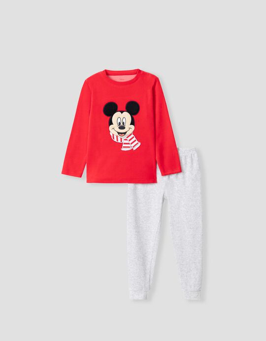 Pijama de Veludo Disney, Criança, Vermelho/ Cinza