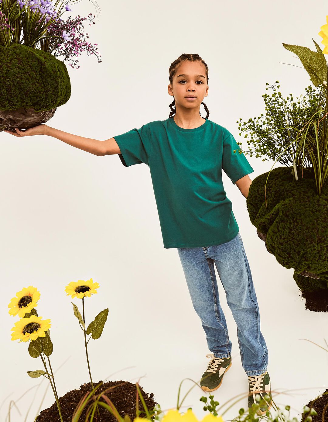 T-shirt, Menino, Verde Escuro