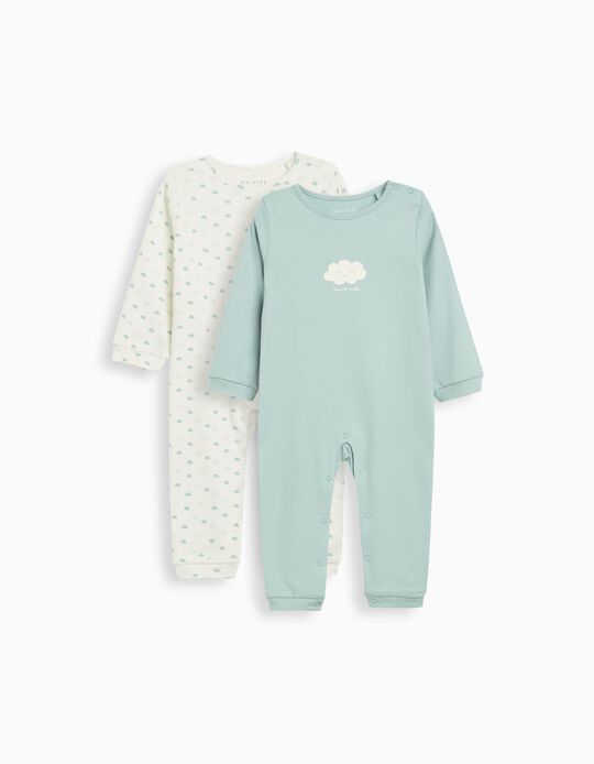 Comprar Online Pack 2 Babygrows, Menino, Verde Claro