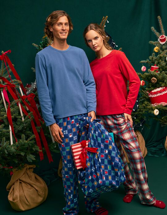 Comprar Online Pijama Polar De Natal, Homem, Azul