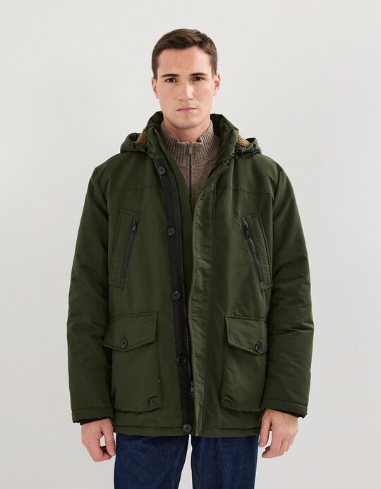Comprar Online Parka com Capuz, Homem, Verde Escuro